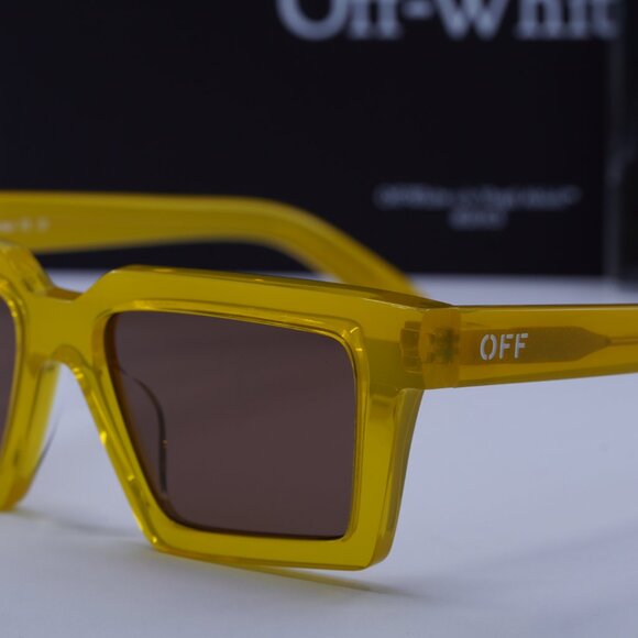 Off-White OERI142 WINDSOR 1864 Square Sunglasses – Shiny Yellow\Brown - Picture 9 of 10